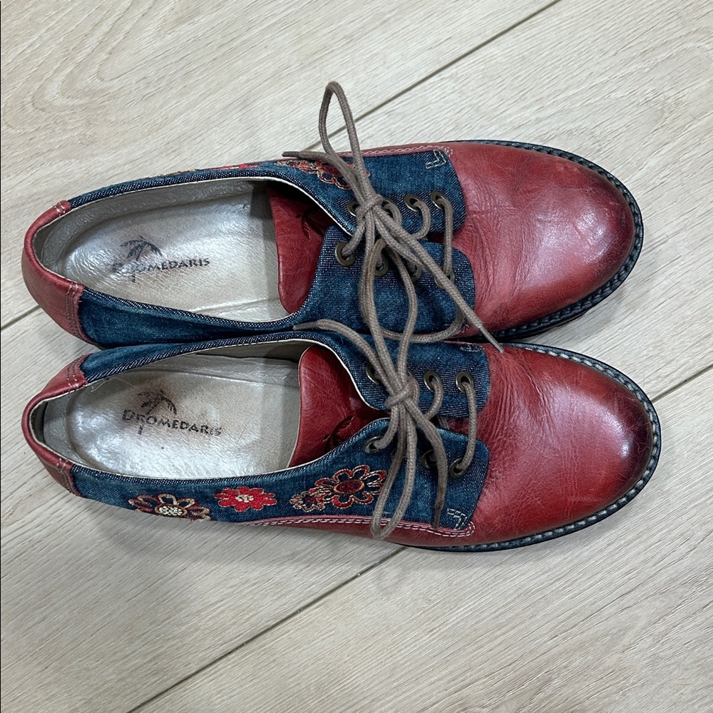 Dromedaris Whimsy Flowers Kiara Lug Sole Oxford Size 39 - Picture 5 of 16